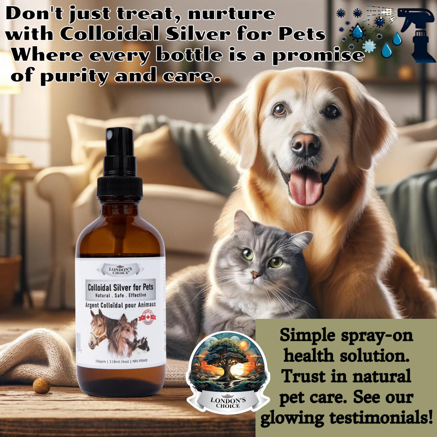 LONDON’S CHOICE - Colloidal Silver for Pets - 10ppm